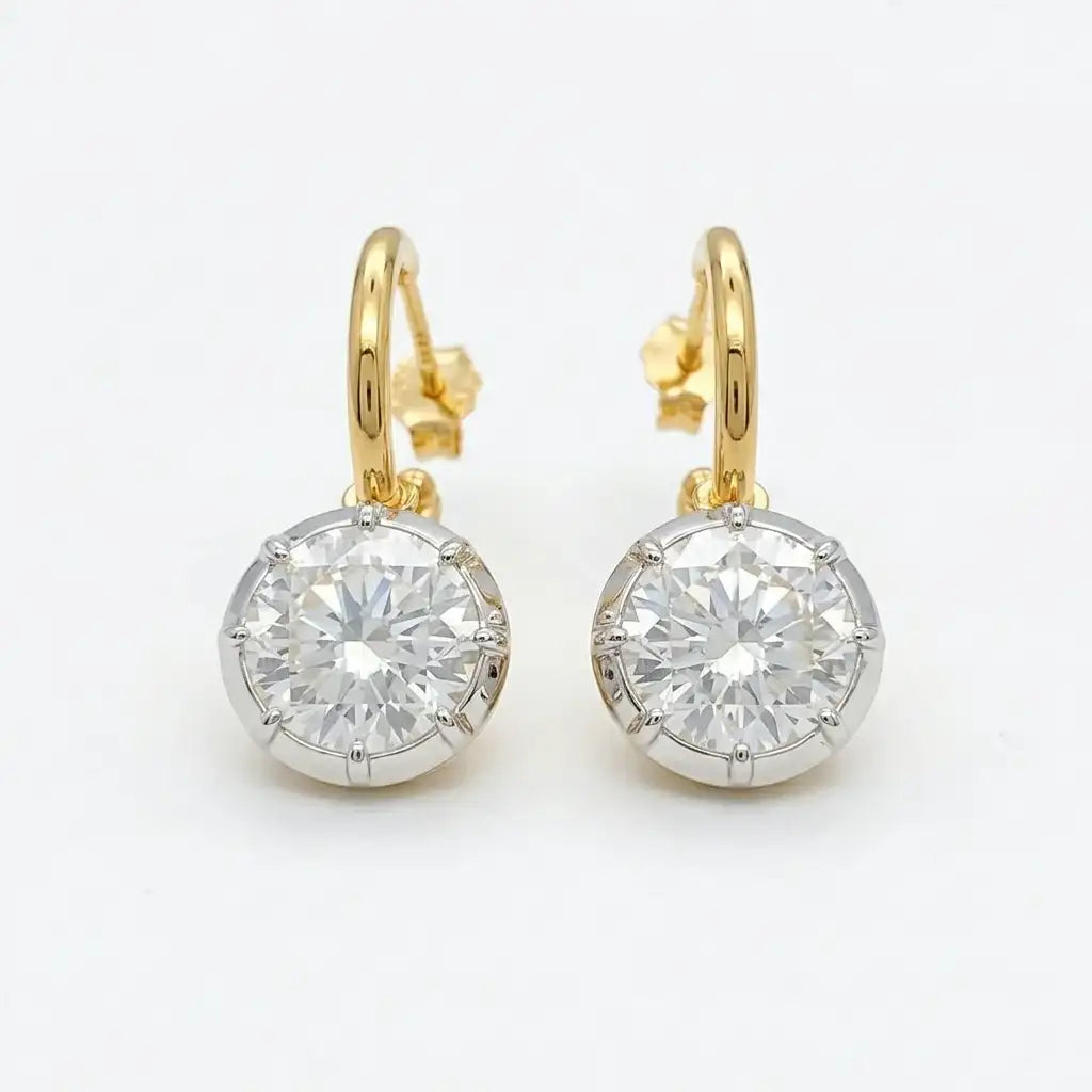 The Lumière Moissanite Drop Earrings — product view 1