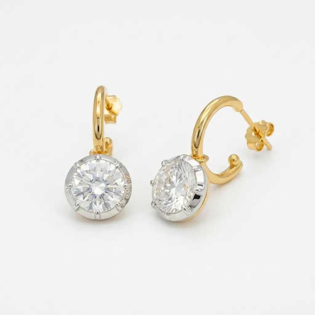 The Lumière Moissanite Drop Earrings — product view 4
