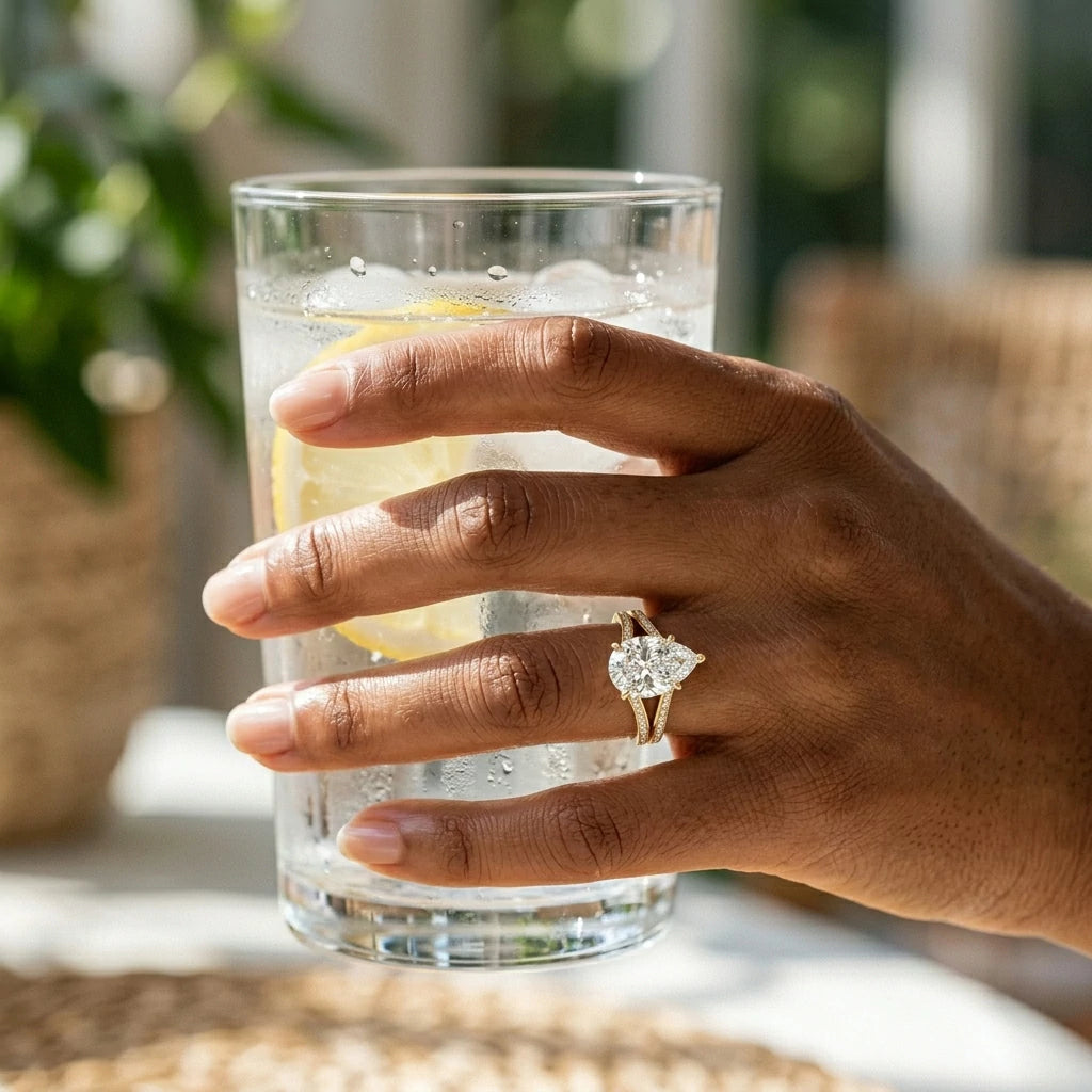The Pearline Split Band Ring — 2ct Moissanite