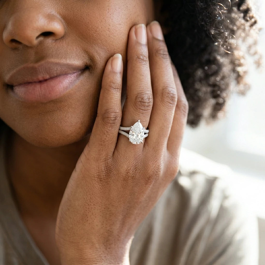 The Pearline Split Band Ring — 2ct Moissanite