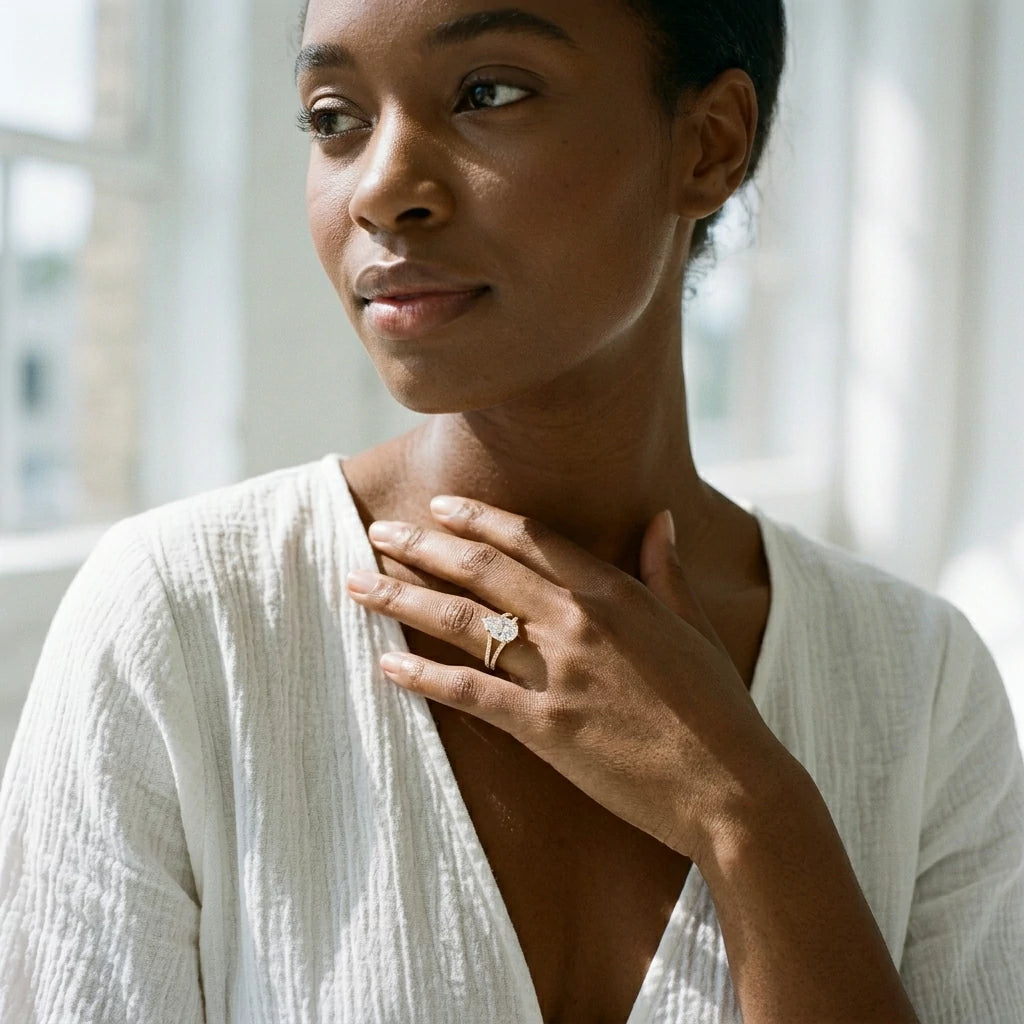 The Pearline Split Band Ring — 2ct Moissanite
