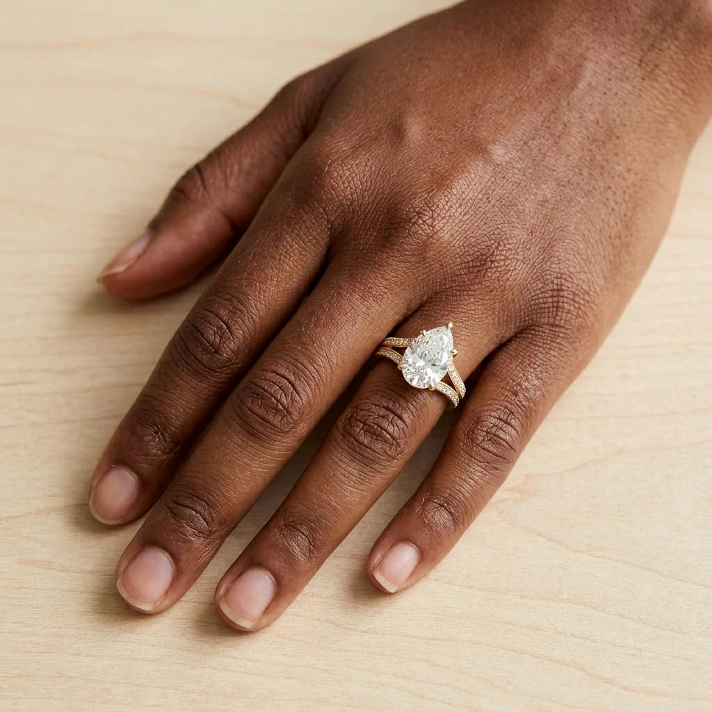 The Pearline Split Band Ring — 2ct Moissanite