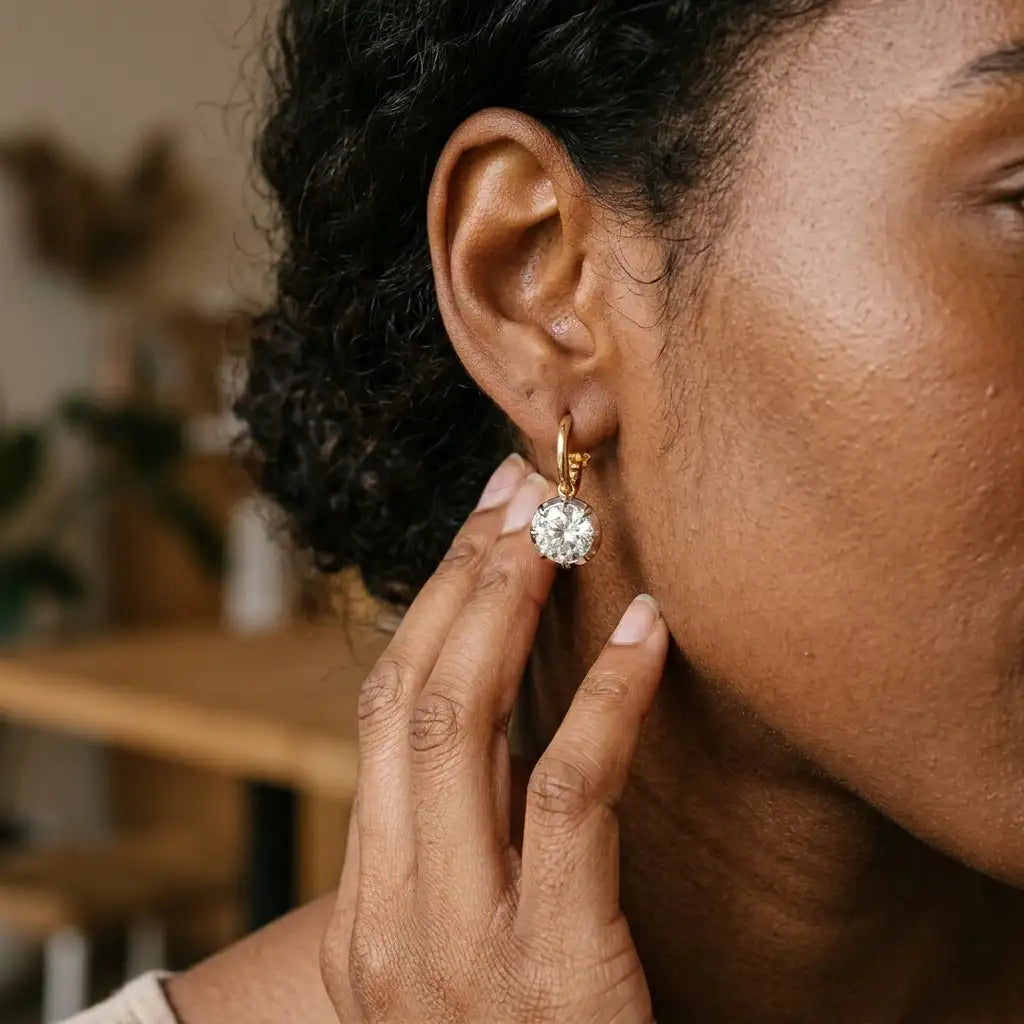 The Lumière Moissanite Drop Earrings — product view 7