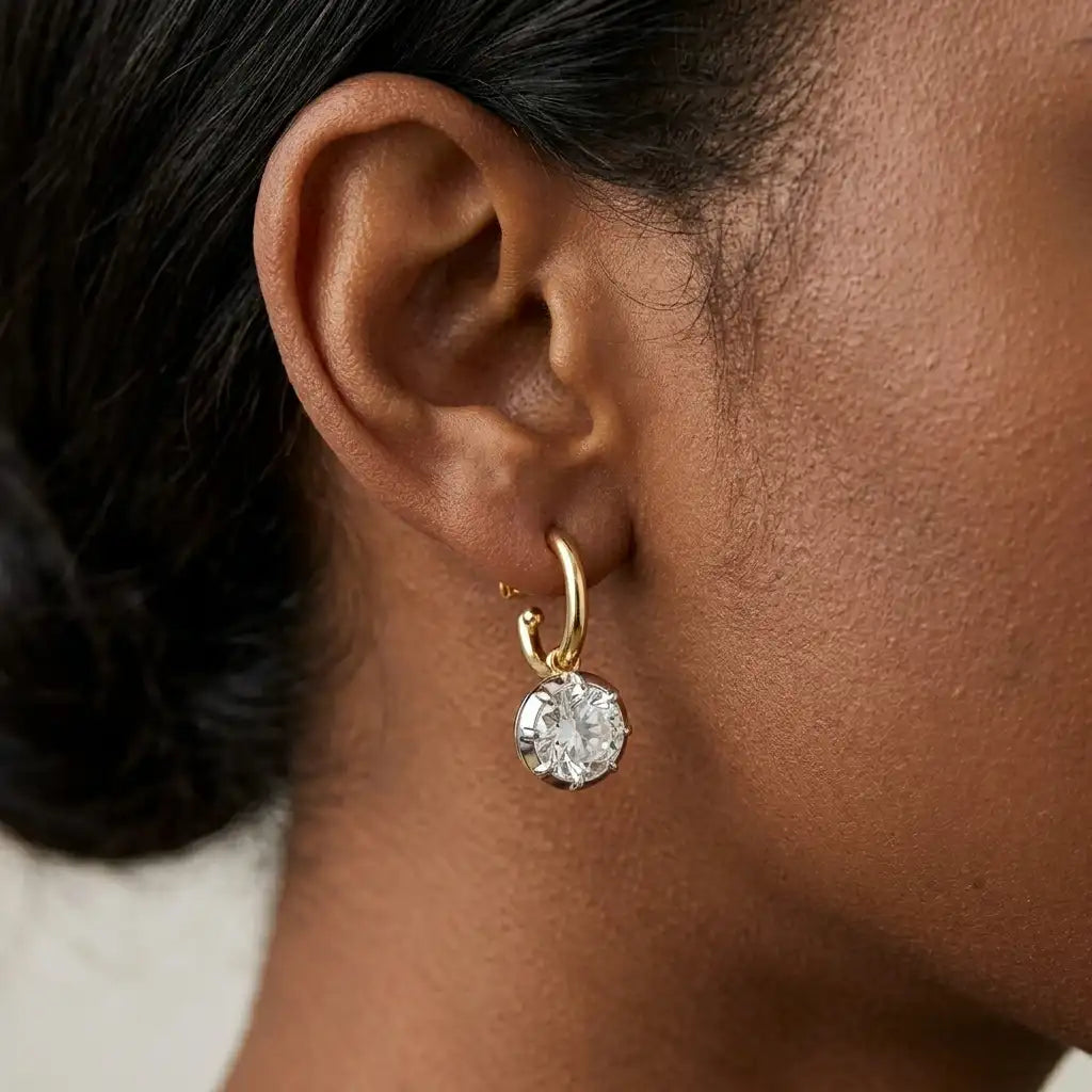 The Lumière Moissanite Drop Earrings — product view 9