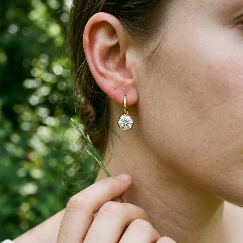 The Lumière Moissanite Drop Earrings — product view 10