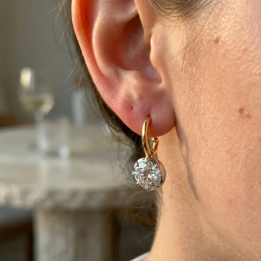The Lumière Moissanite Drop Earrings — product view 12