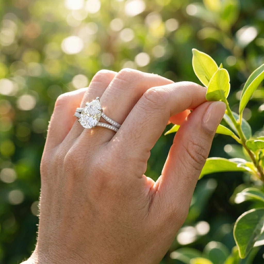 The Pearline Split Band Ring — 2ct Moissanite