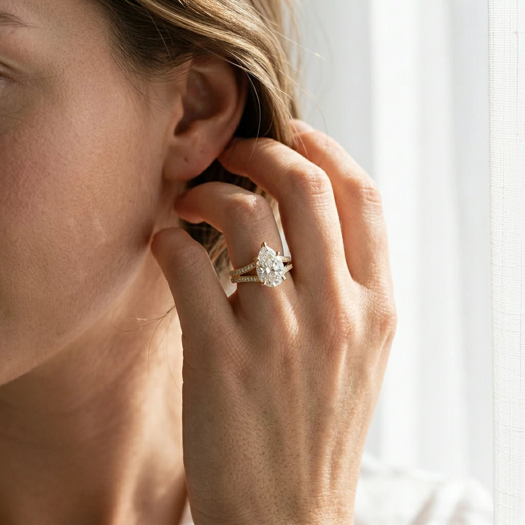 The Pearline Split Band Ring — 2ct Moissanite