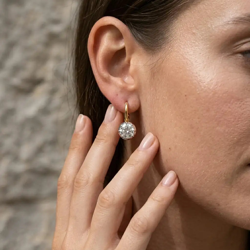 The Lumière Moissanite Drop Earrings — product view 15