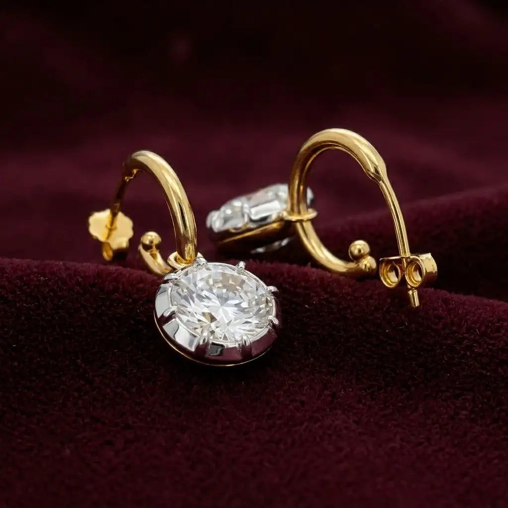 The Lumière Moissanite Drop Earrings — product view 16