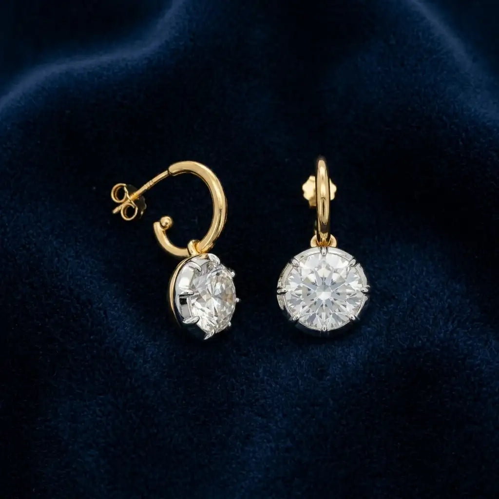The Lumière Moissanite Drop Earrings — product view 17
