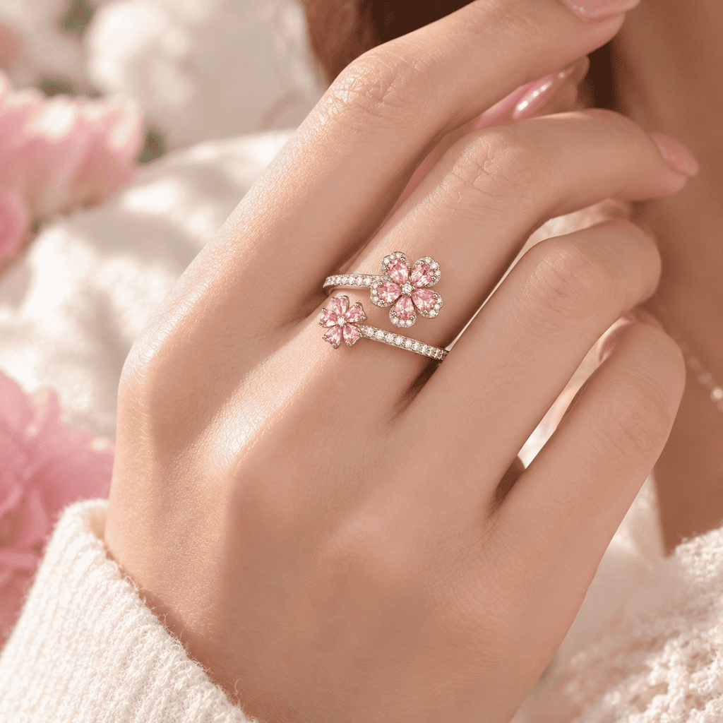 The Pink Bloom Open Ring — product view 5