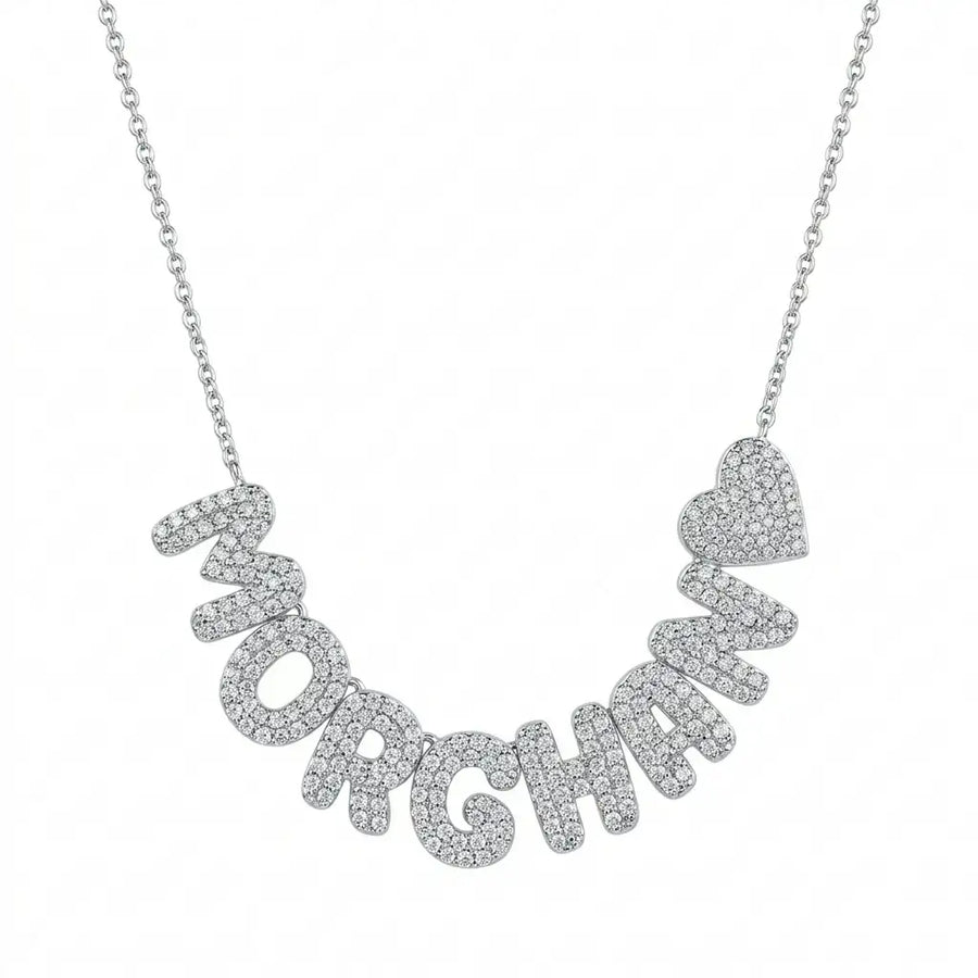 The Heartletter Pavé Name Necklace