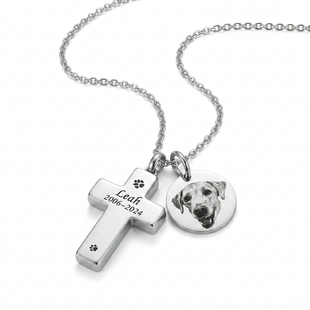 The Pawprint Remembrance Cross Necklace