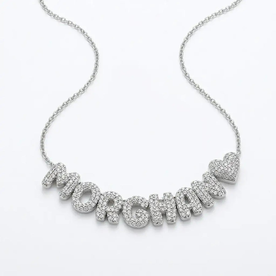 The Heartletter Pavé Name Necklace