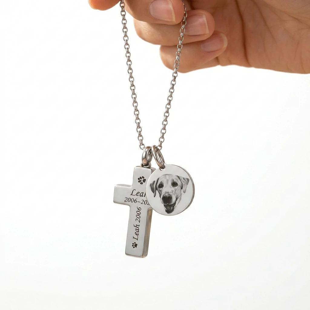 The Pawprint Remembrance Cross Necklace