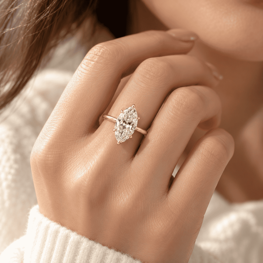 The Elan Marquise Solitaire Ring — product view 7
