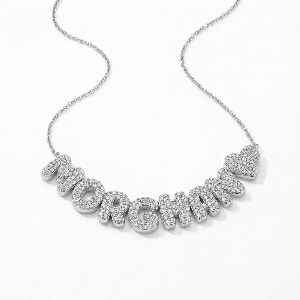 The Heartletter Pavé Name Necklace — product view 3