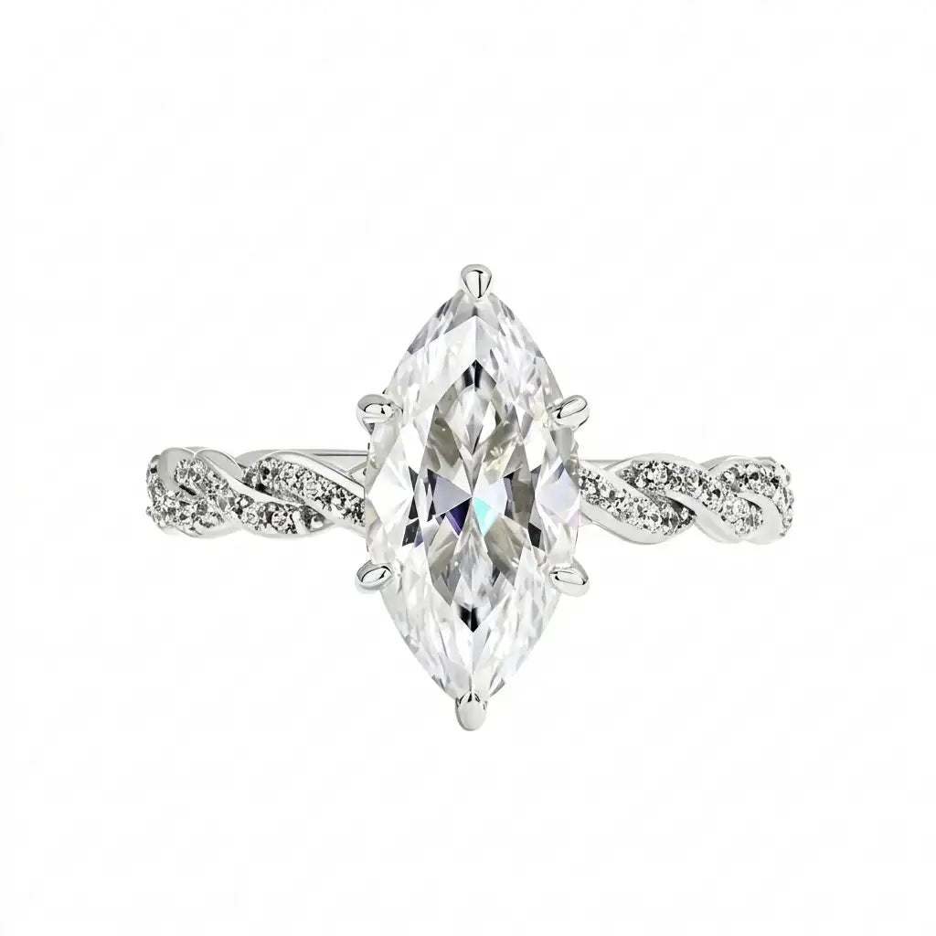 The Marquise Promise Ring — Silver main ring