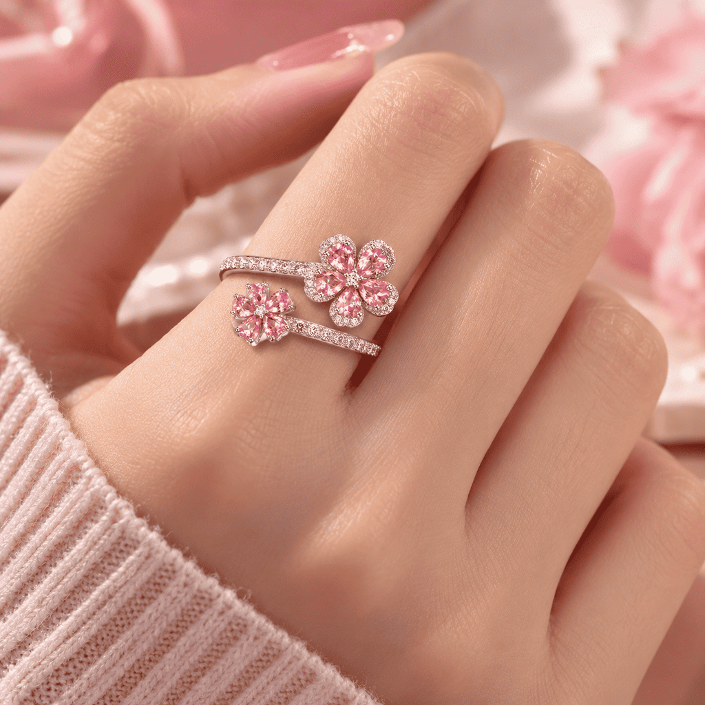 The Pink Bloom Open Ring — product view 7
