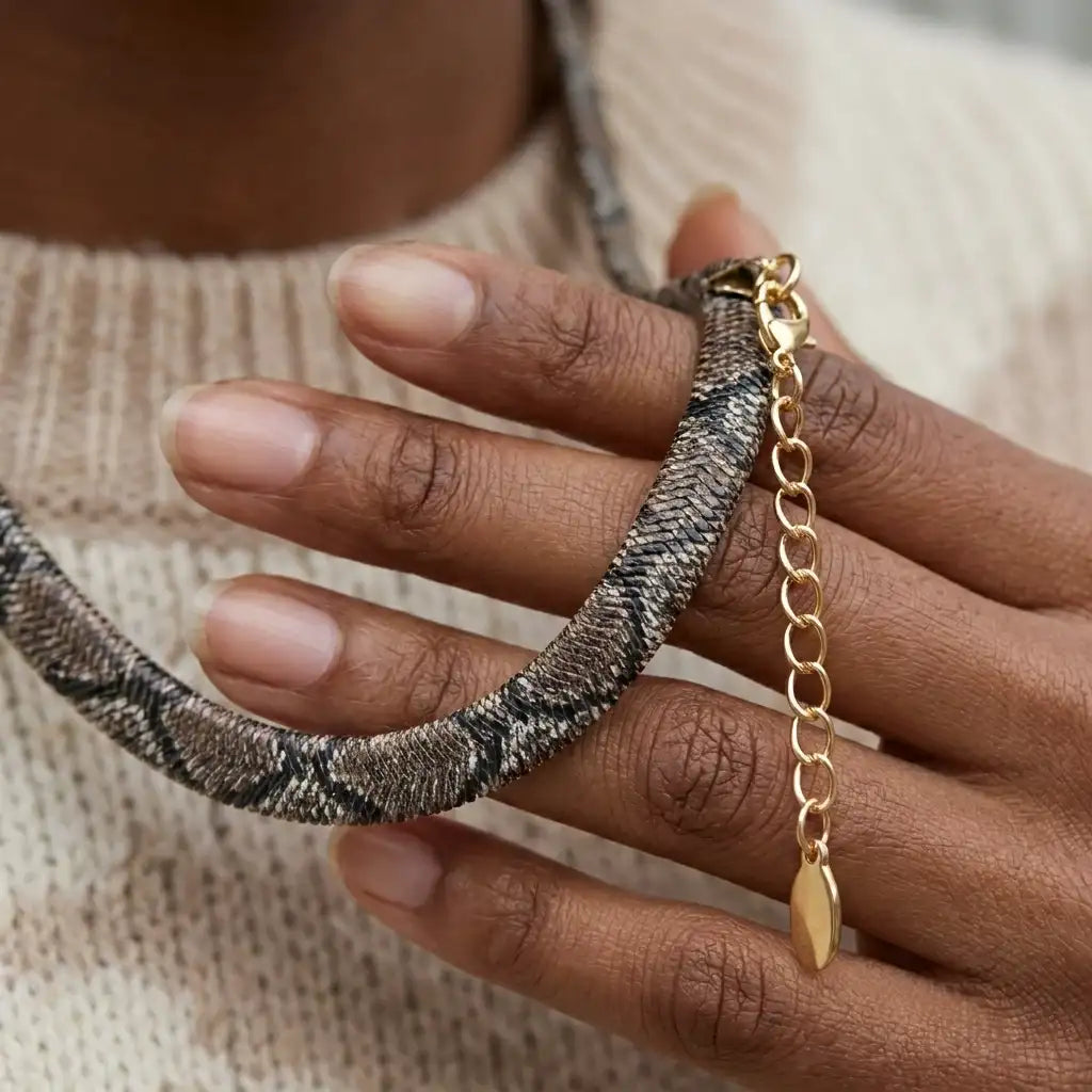 The Serpentine Texture Necklace — product view 10