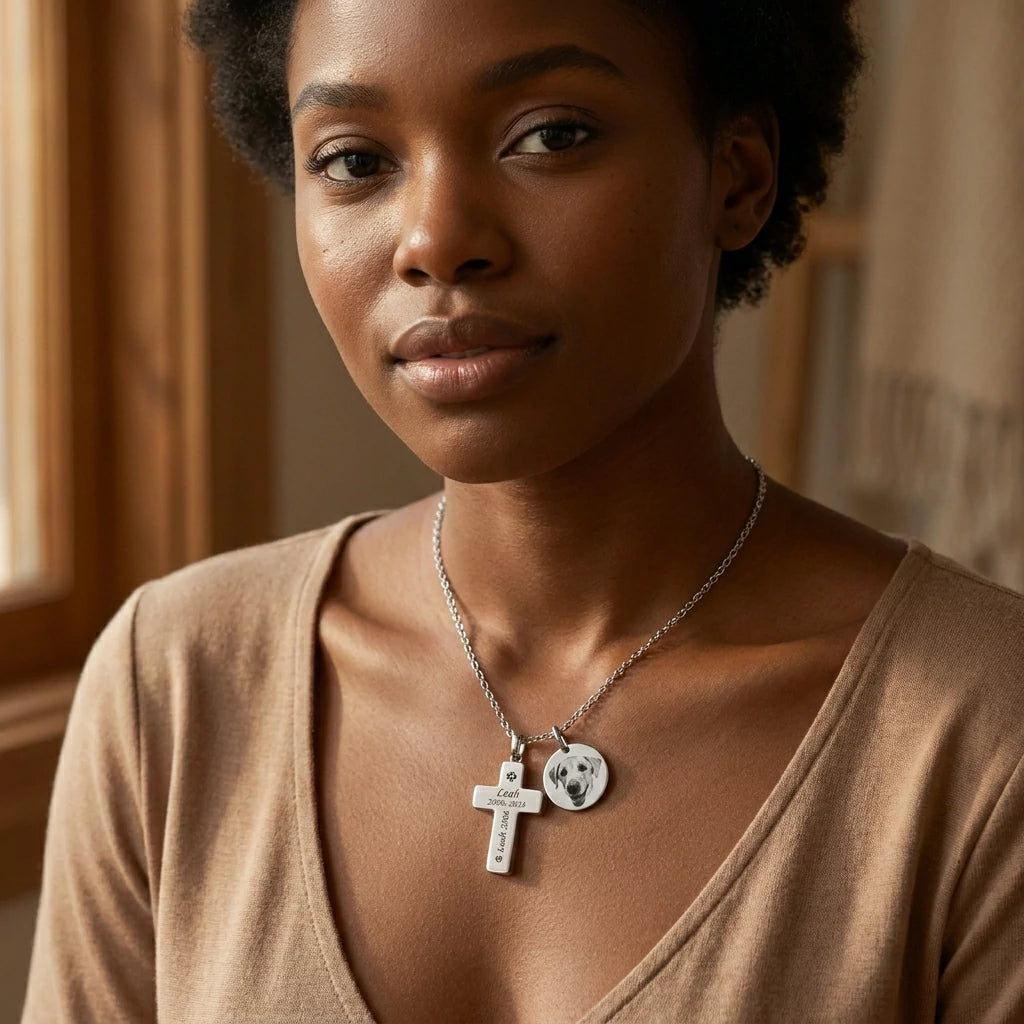 The Pawprint Remembrance Cross Necklace