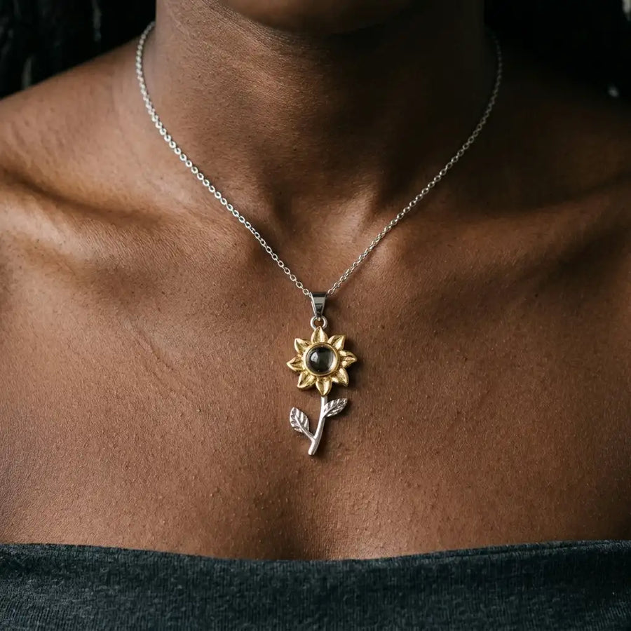 The Sunflower Memory Photo Necklace