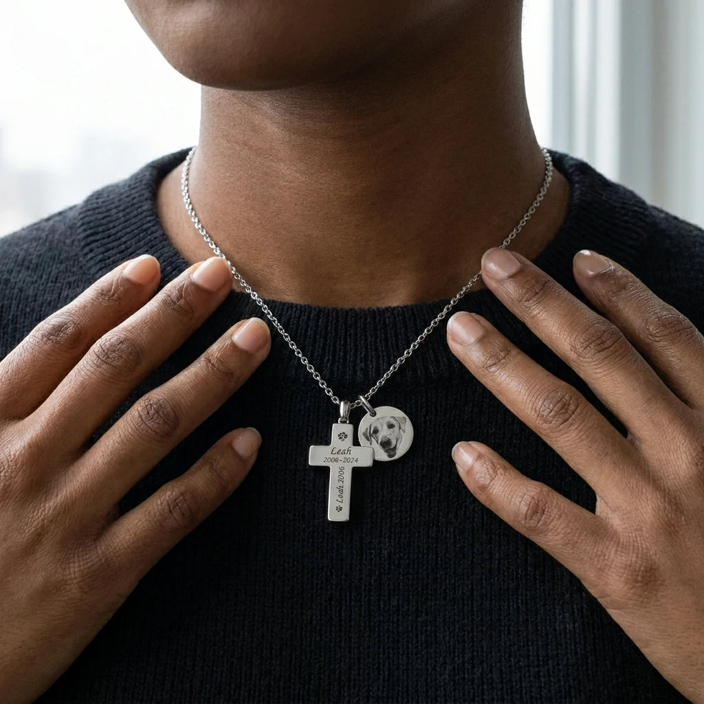 The Pawprint Remembrance Cross Necklace