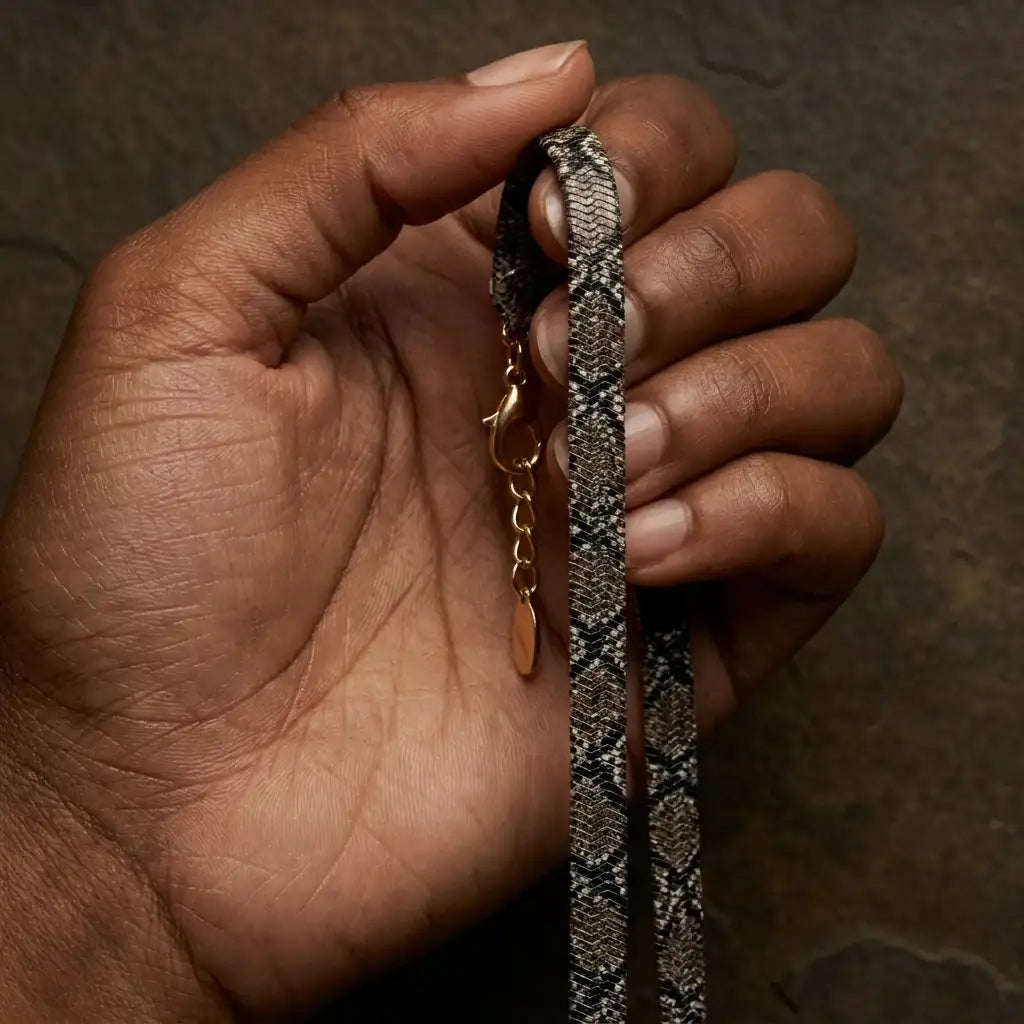 The Serpentine Texture Necklace — product view 4