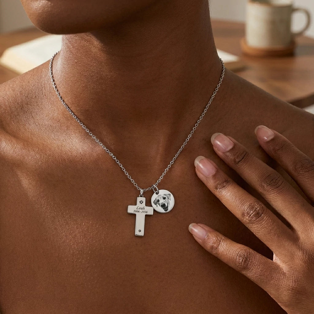 The Pawprint Remembrance Cross Necklace