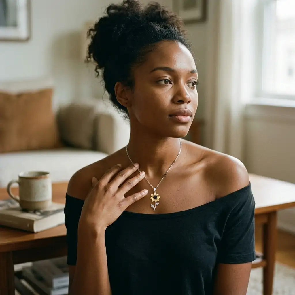 The Sunflower Memory Photo Necklace — product view 4