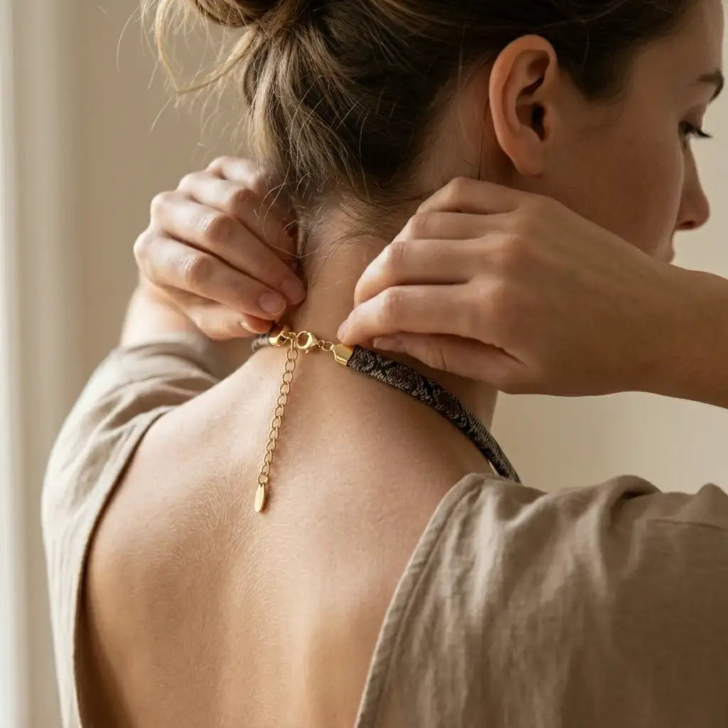 The Serpentine Texture Necklace — product view 6