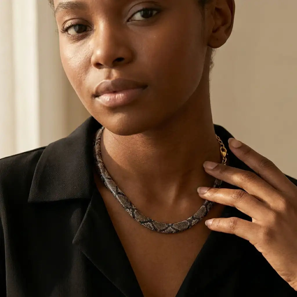 The Serpentine Texture Necklace — product view 7