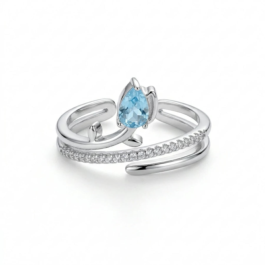 The Blue Drop Open Ring