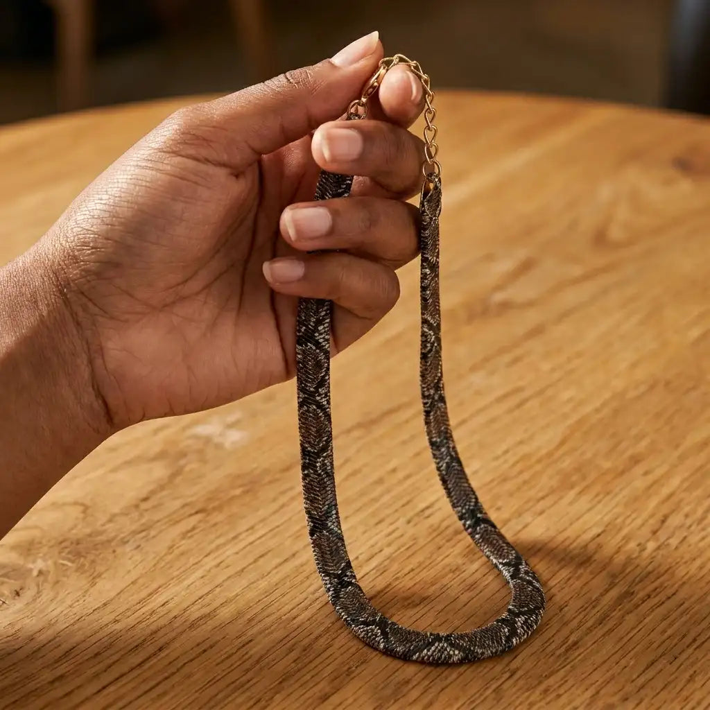 The Serpentine Texture Necklace — product view 9