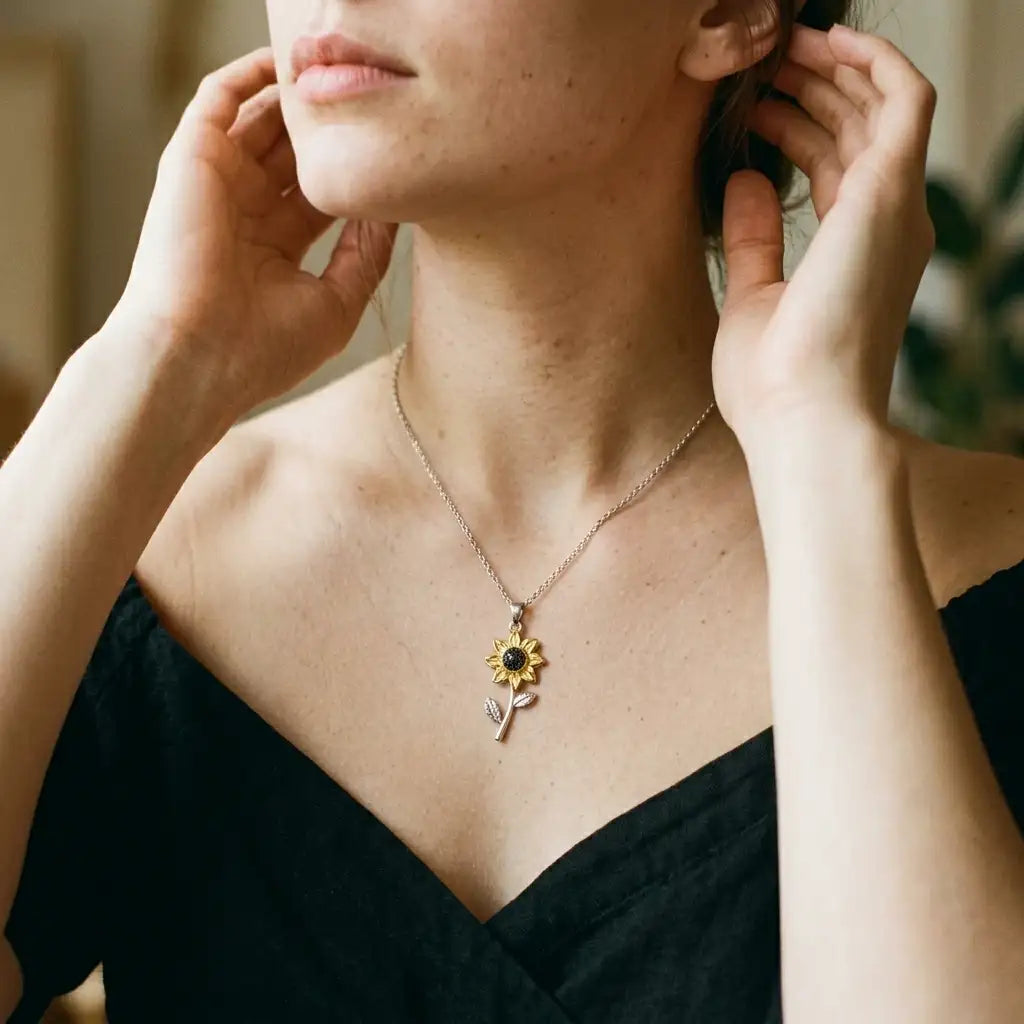The Sunflower Memory Photo Necklace — product view 6