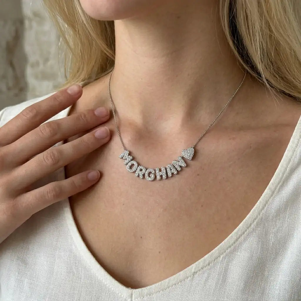 The Heartletter Pavé Name Necklace — product view 8