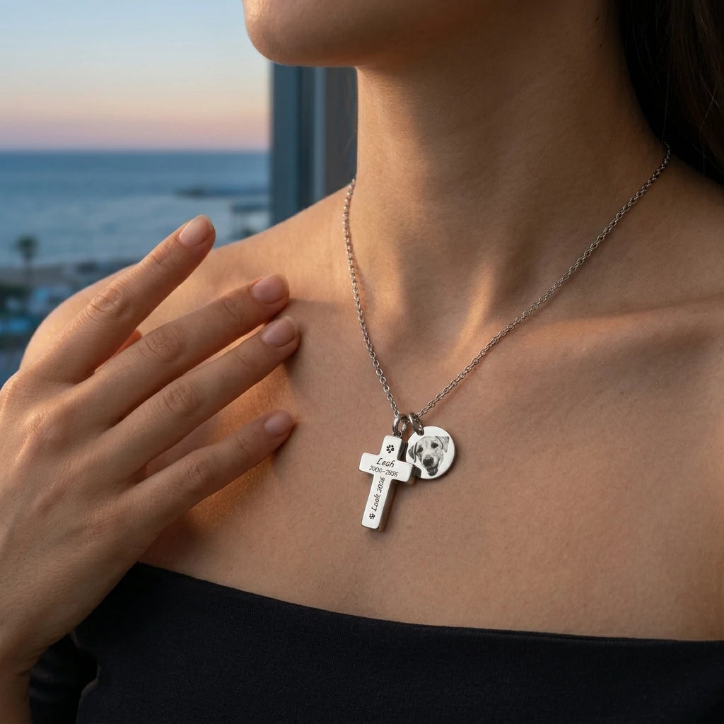 The Pawprint Remembrance Cross Necklace