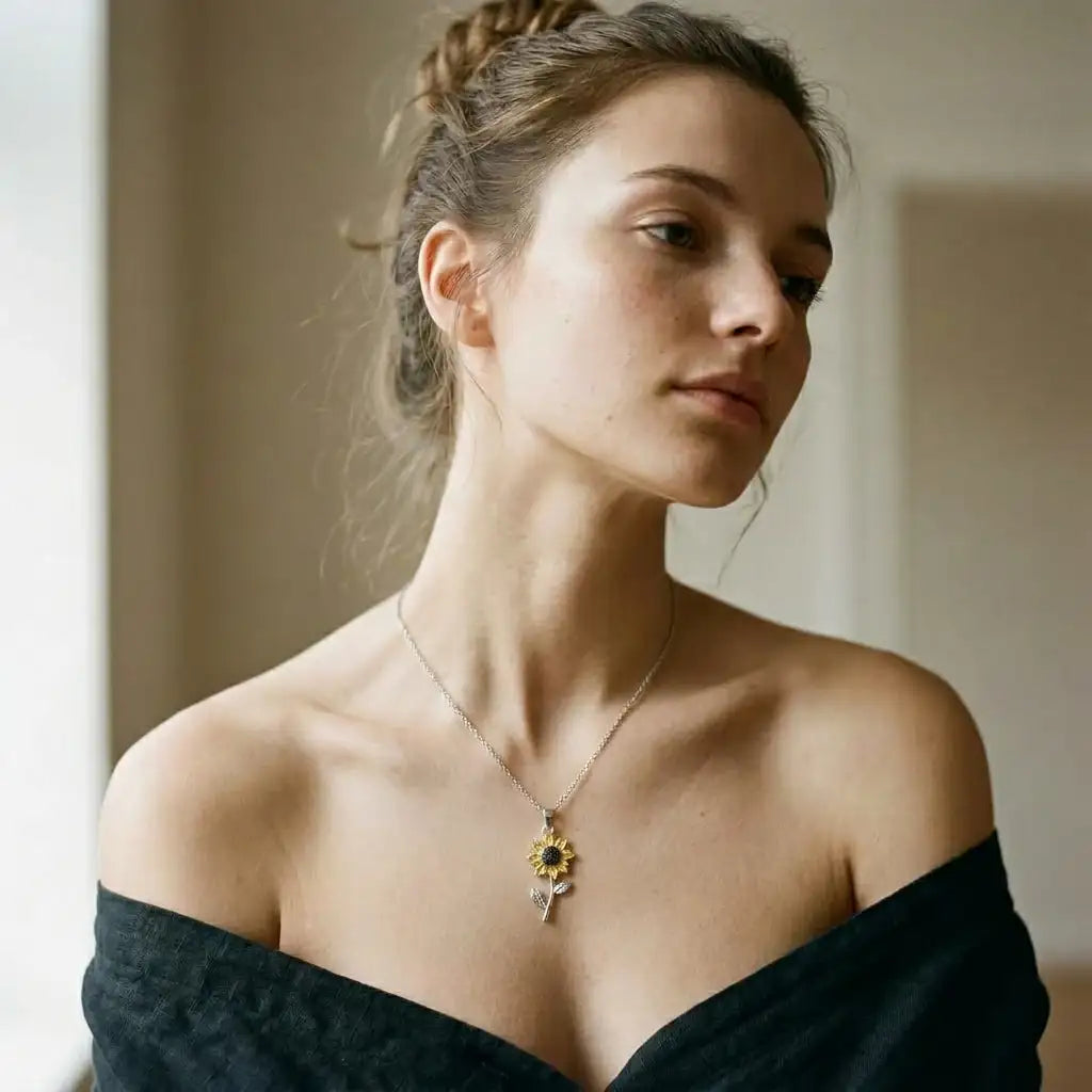 The Sunflower Memory Photo Necklace — product view 8