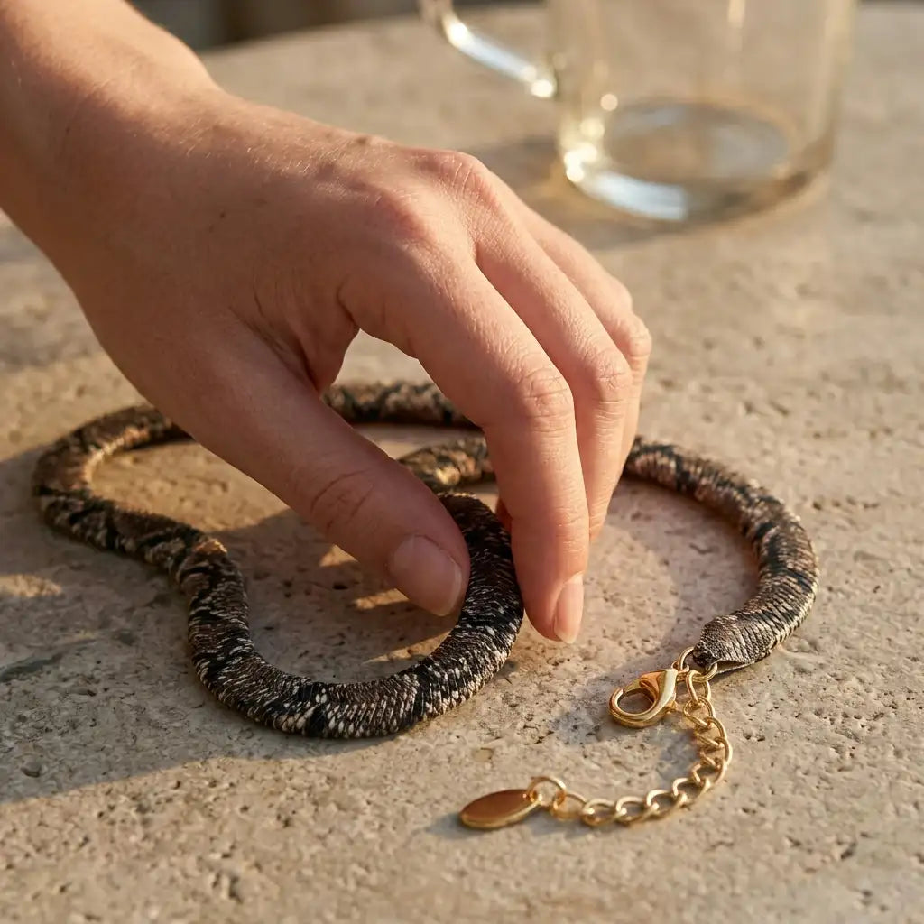 The Serpentine Texture Necklace — product view 14
