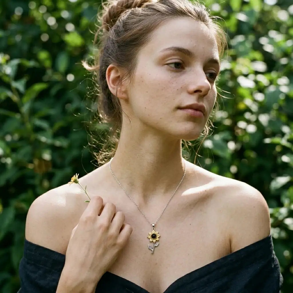 The Sunflower Memory Photo Necklace — product view 9