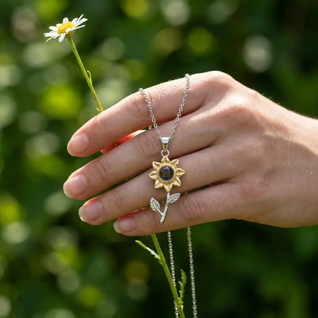 The Sunflower Memory Photo Necklace — product view 10