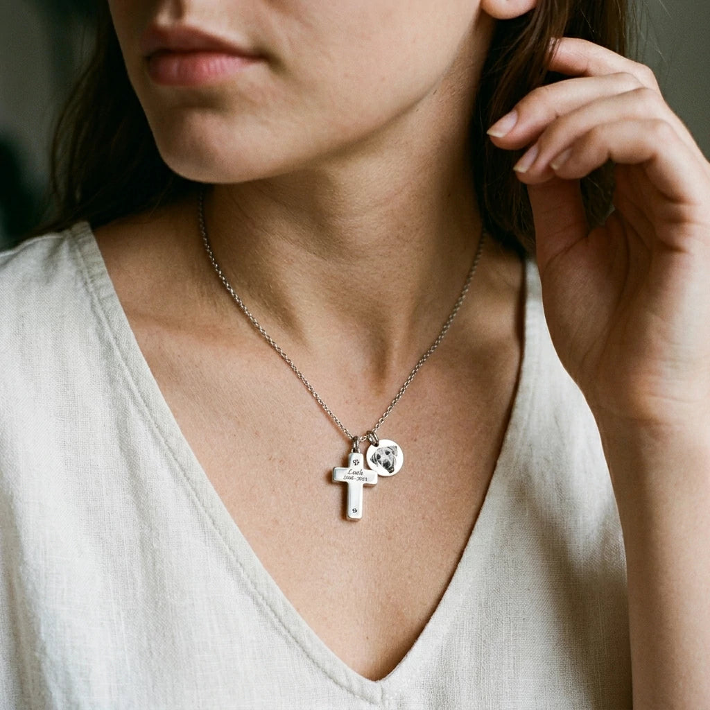 The Pawprint Remembrance Cross Necklace