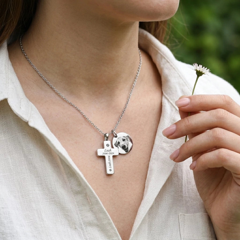 The Pawprint Remembrance Cross Necklace