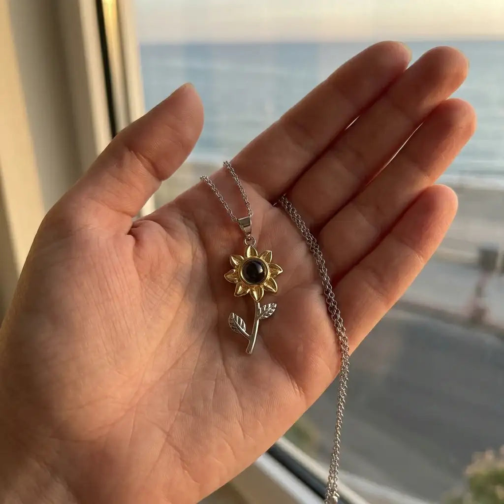 The Sunflower Memory Photo Necklace — product view 11