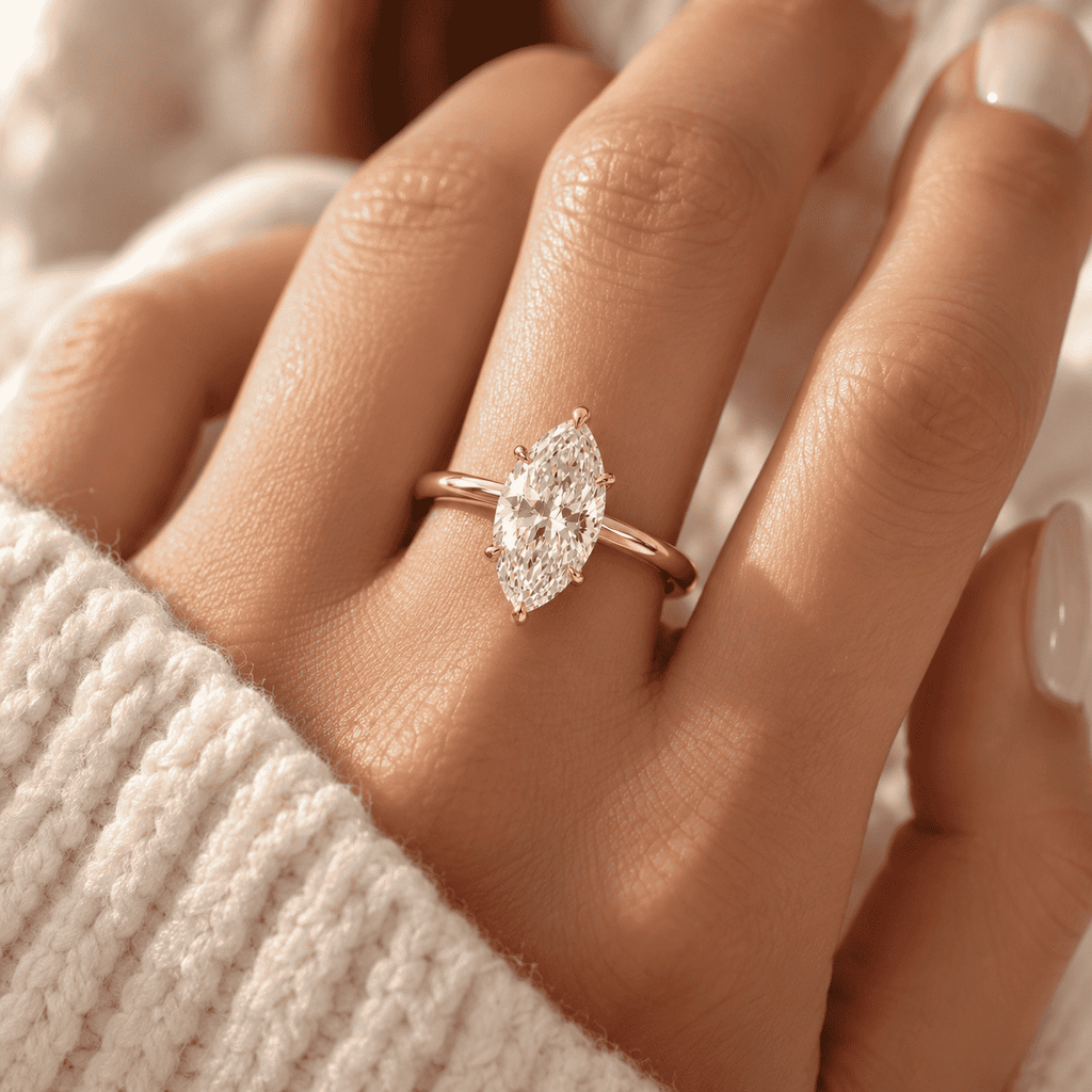 The Elan Marquise Solitaire Ring — product view 9