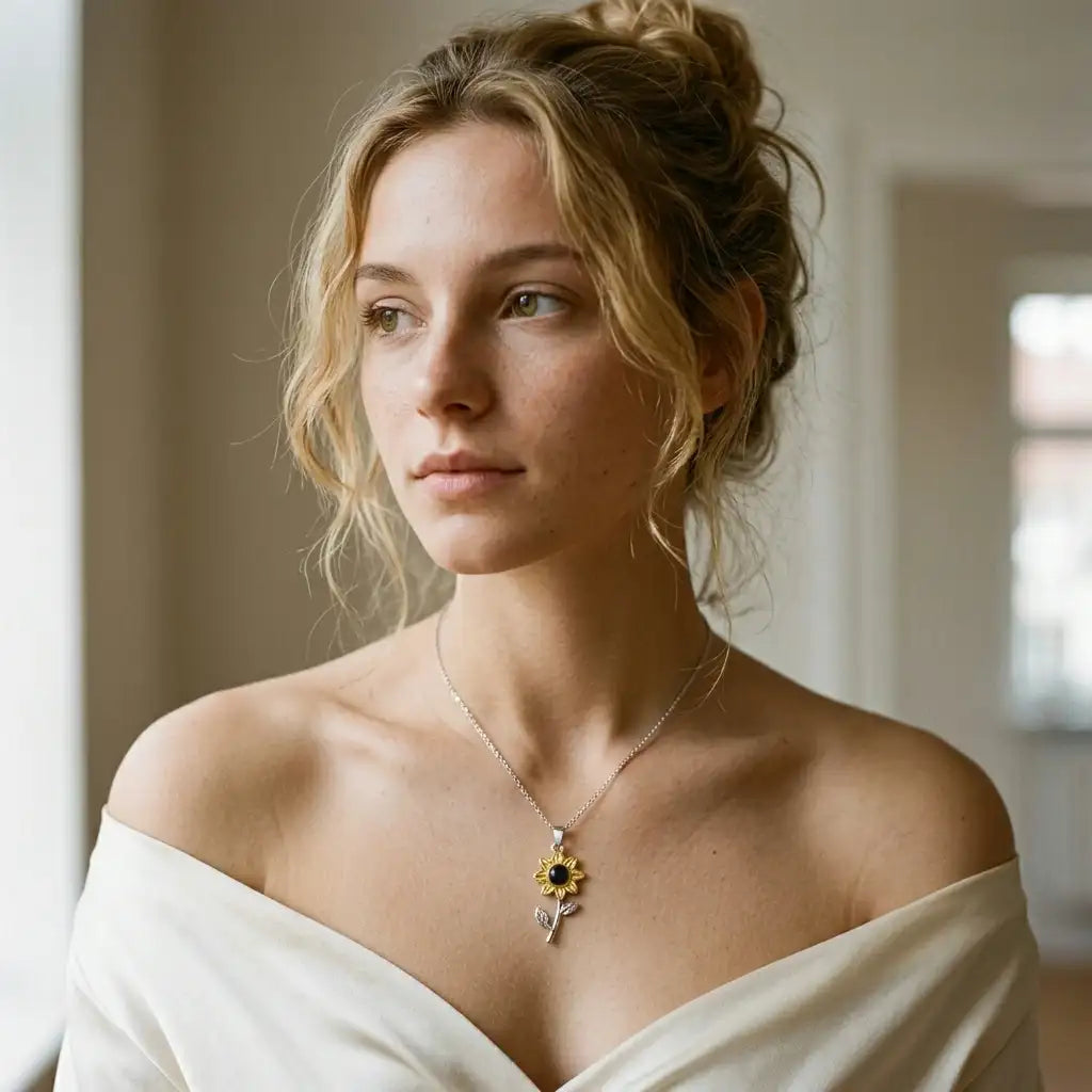 The Sunflower Memory Photo Necklace — product view 12