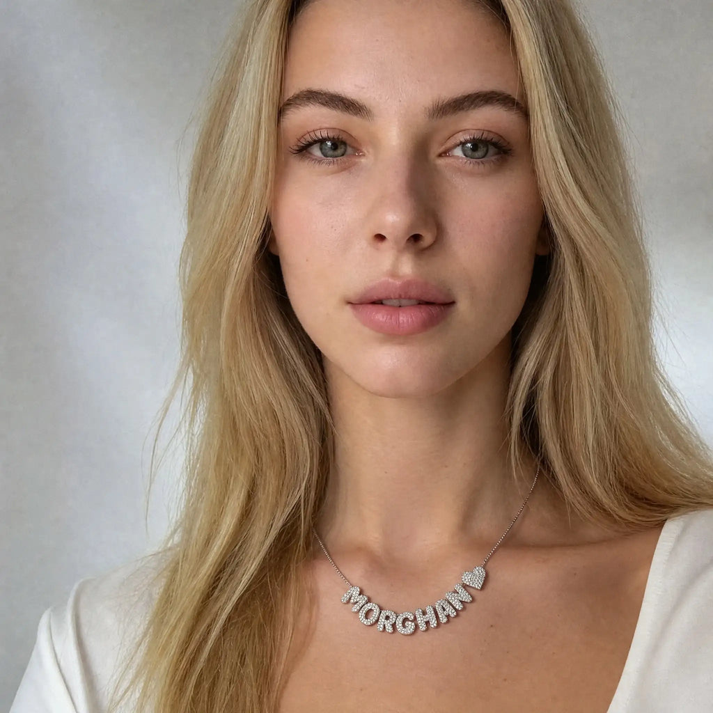 The Heartletter Pavé Name Necklace — product view 14