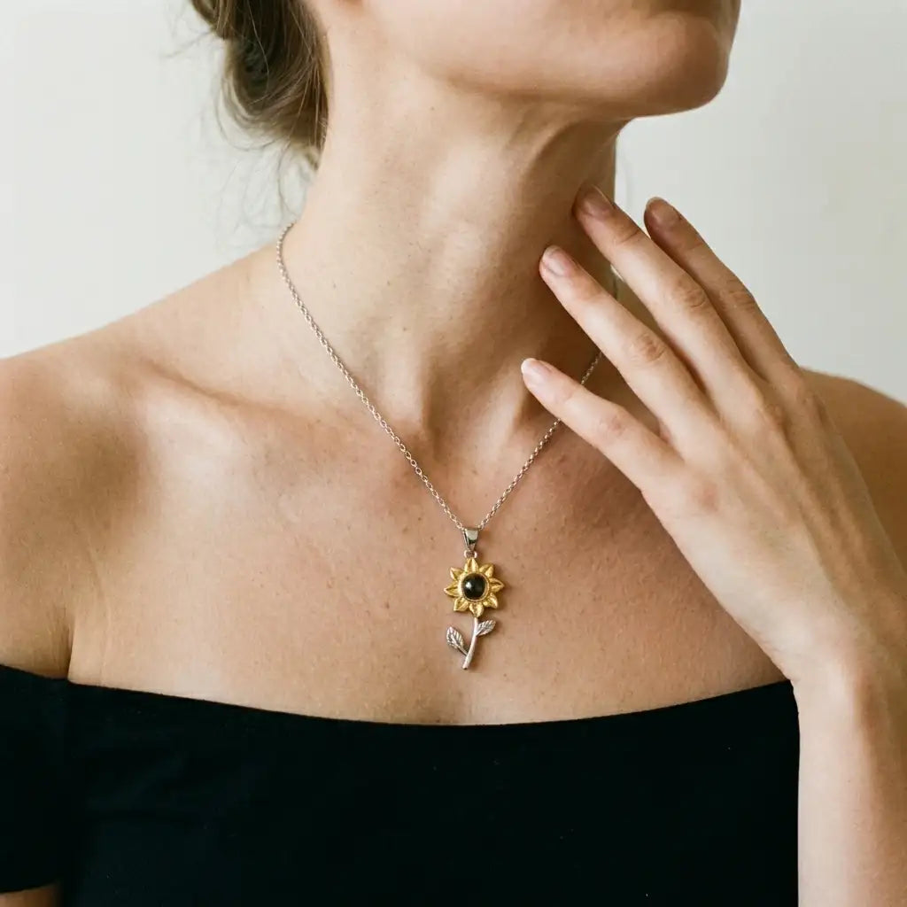 The Sunflower Memory Photo Necklace — product view 13