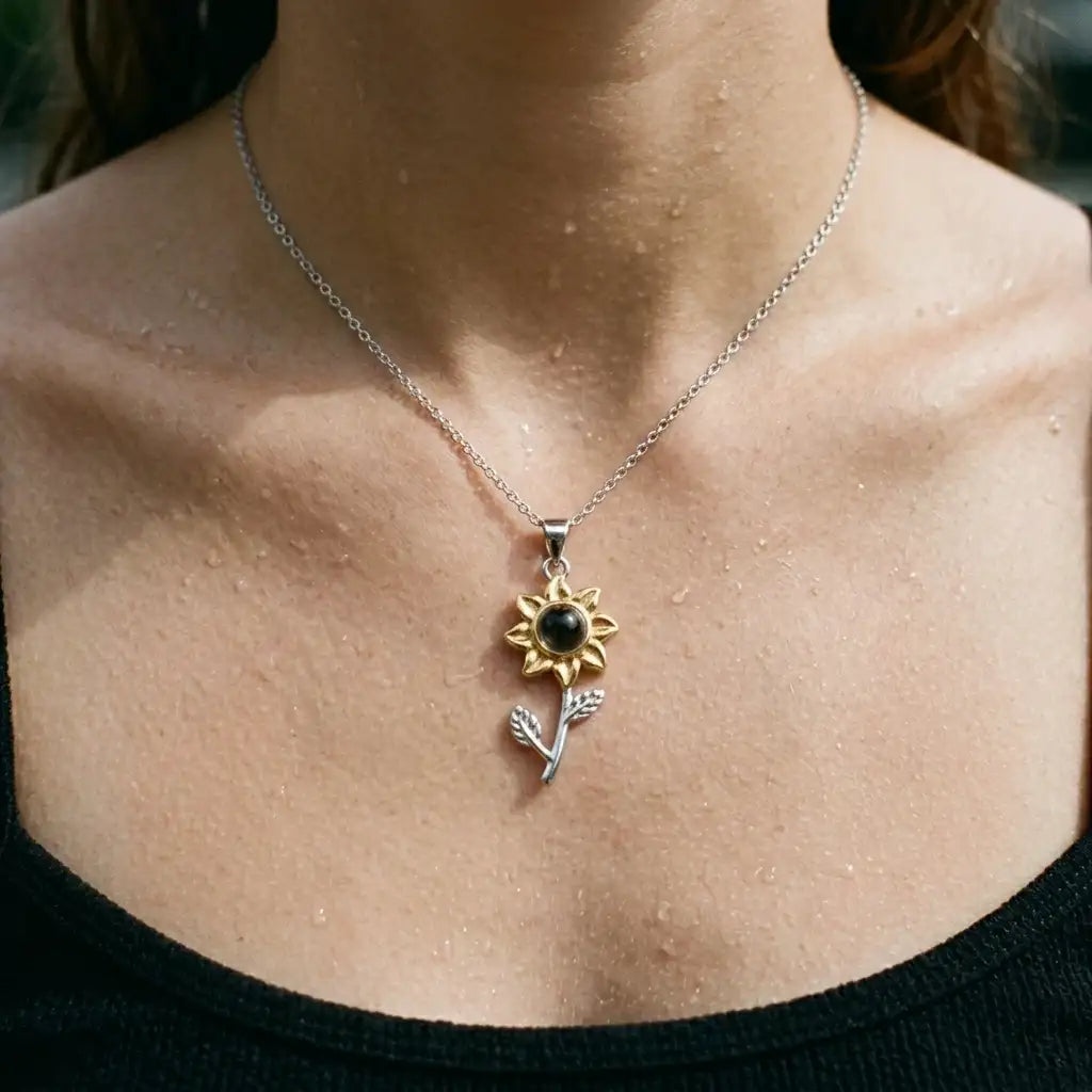 The Sunflower Memory Photo Necklace — product view 14